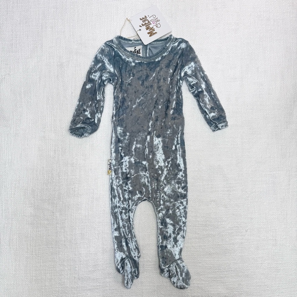 NEW Maniere Child Blue Velour Oneise - 6M